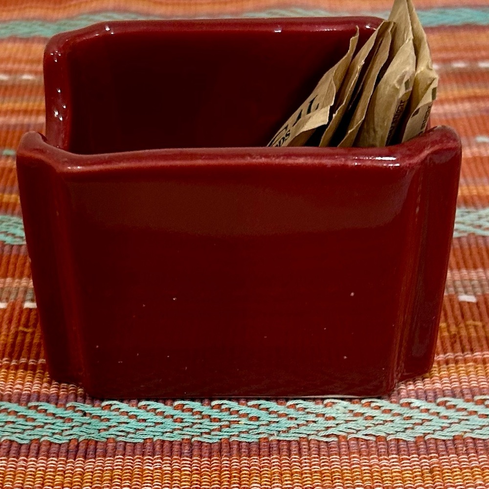 Vintage Hall 716 Sugar Packet Holder in  deep burgundy color